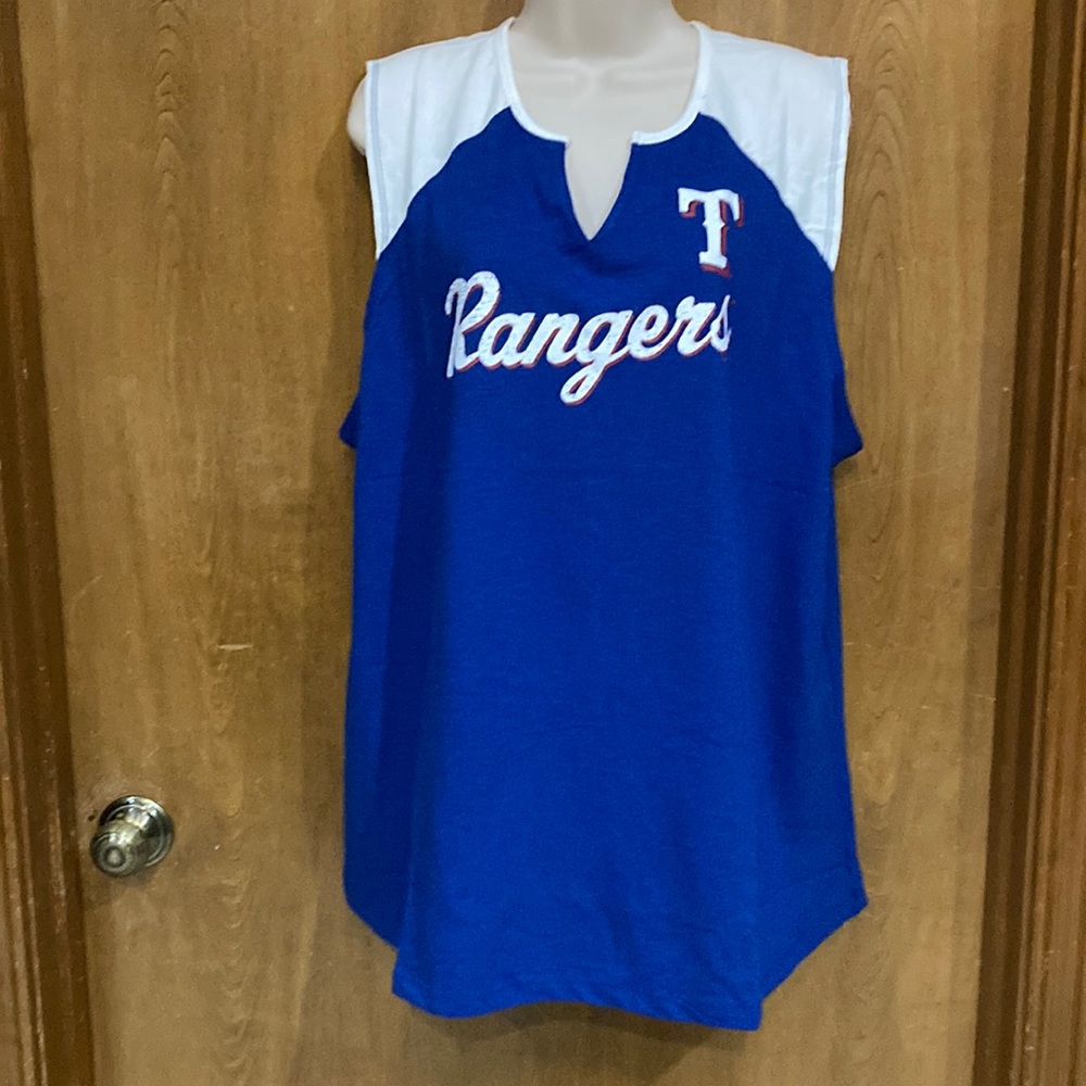 NWT RANGERS CONTRAST RAGLAN MUSCLE SHIRT